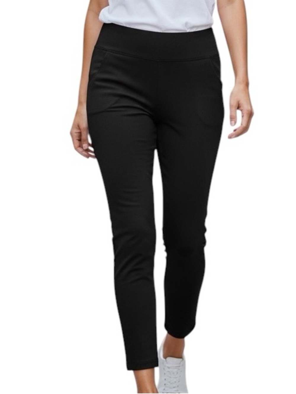 Chico's Black Pull-On Ankle Pants Size 1.5 = 10